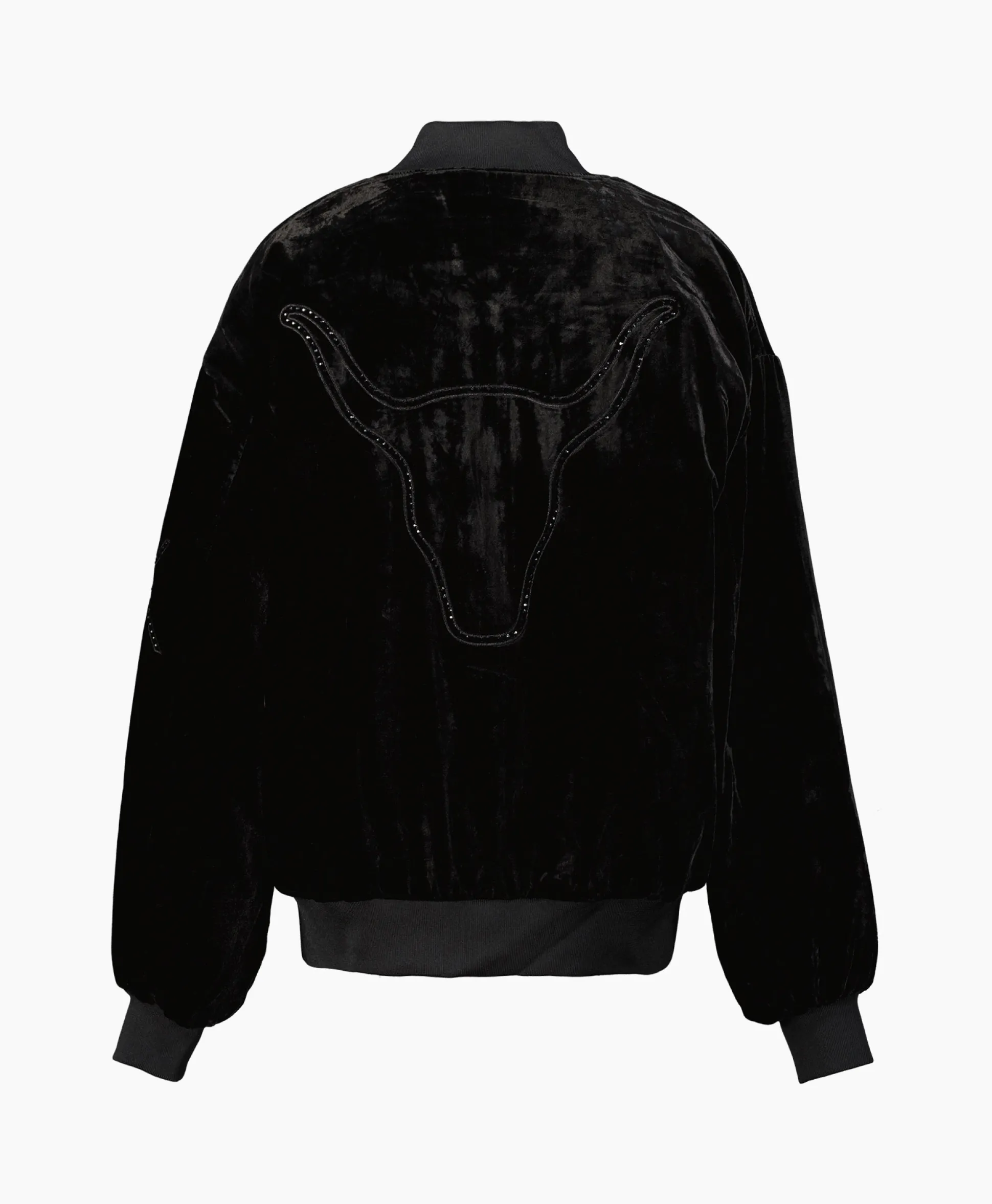 Cheap Bomberjack Ladies Woven Oversized Velvet Zwart Dames Jassen
