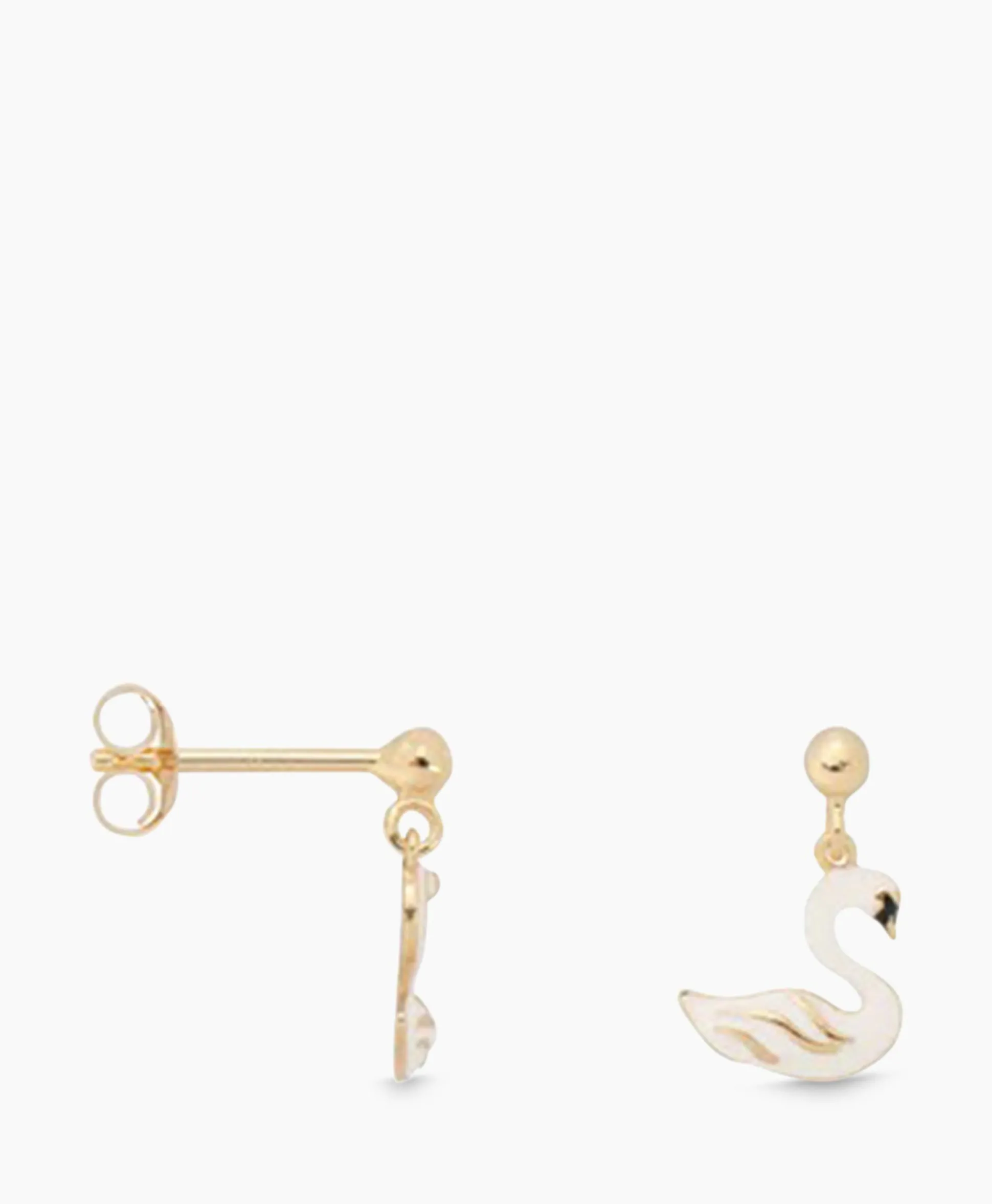 Discount Oorbellen Single Swan Lake Stud Earring Silver Gol Wit Dames Sieraden