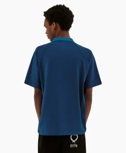 Sale T-Shirt Korte Mouw Sport Fleece Arte Chest Contras Donker Blauw Heren T-Shirts