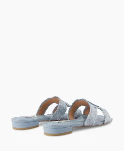 Cheap Sandaal Zonder Hak Rafia Donker Bruin Dames Sandalen