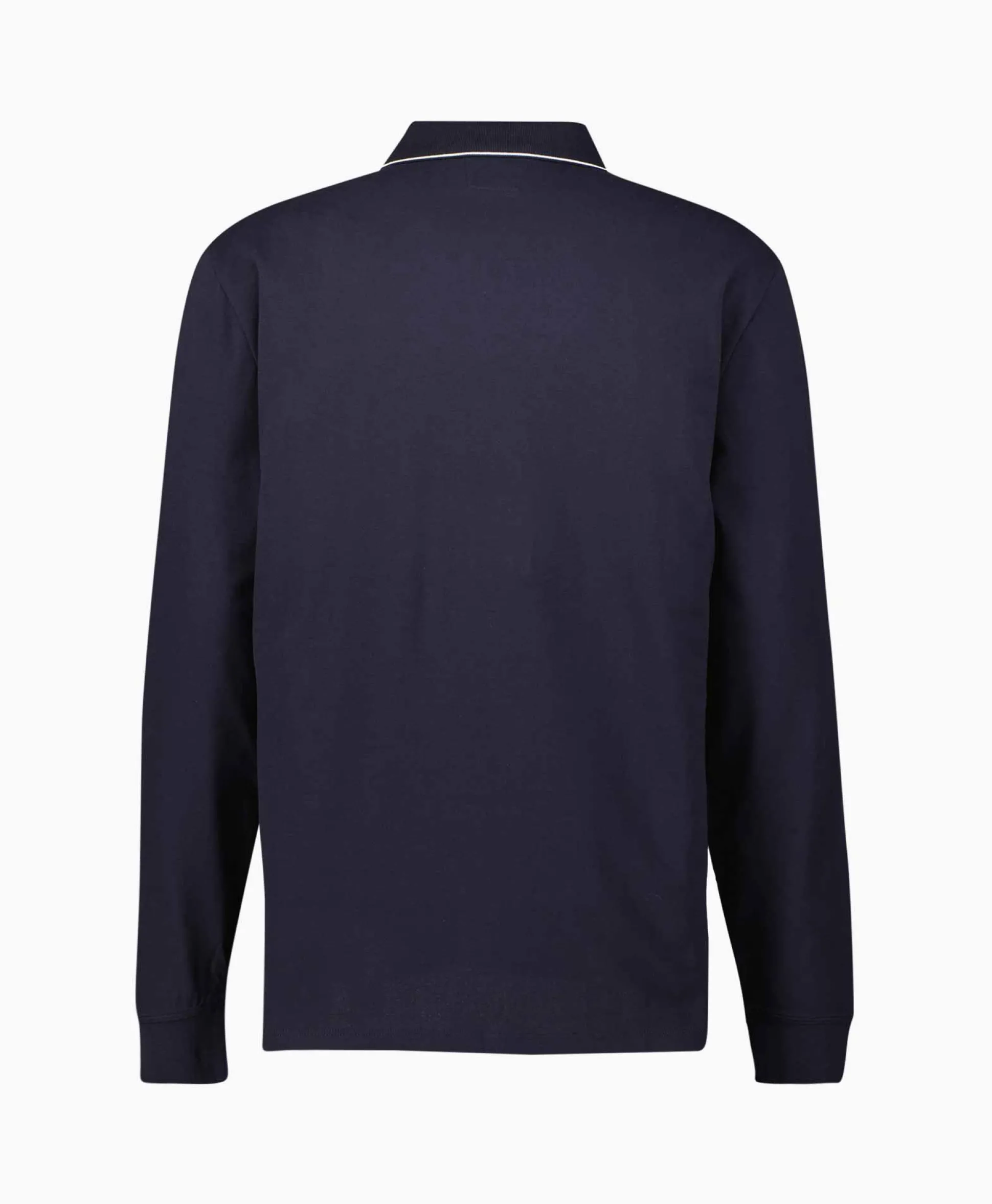 Clearance Polo Stretch Piquet Regular Long Sleeve Donker Blauw Heren Polo's