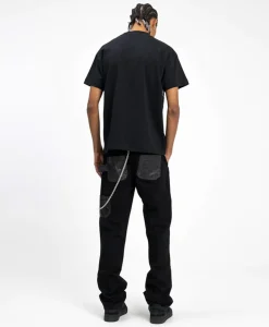 Online Flaneur Jeans Carpenter Straight With Leather Patches Zwart Heren Broeken