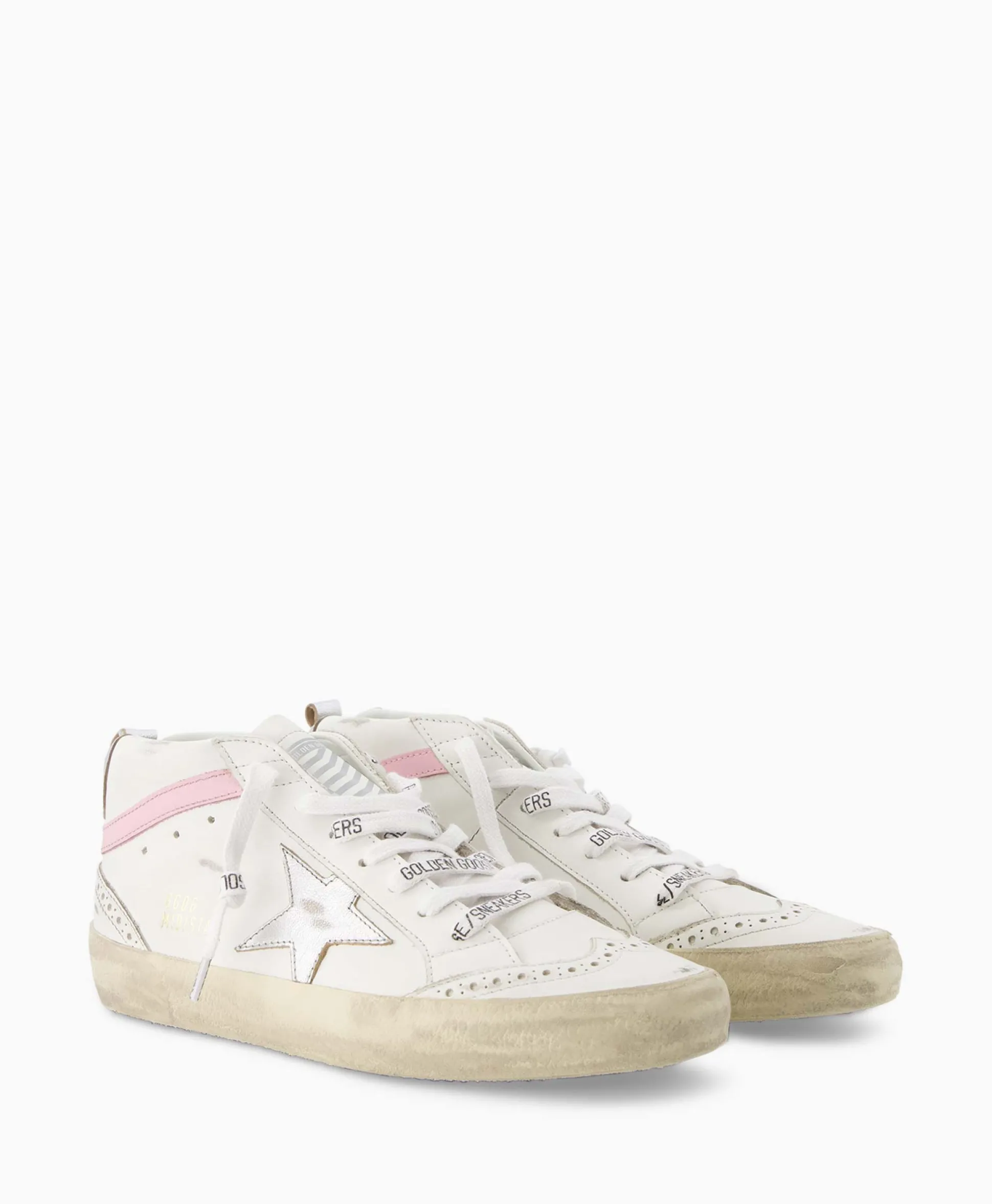 Fashion Sneaker Mid Star Leather Upper And Wave Wit Dames Sneakers