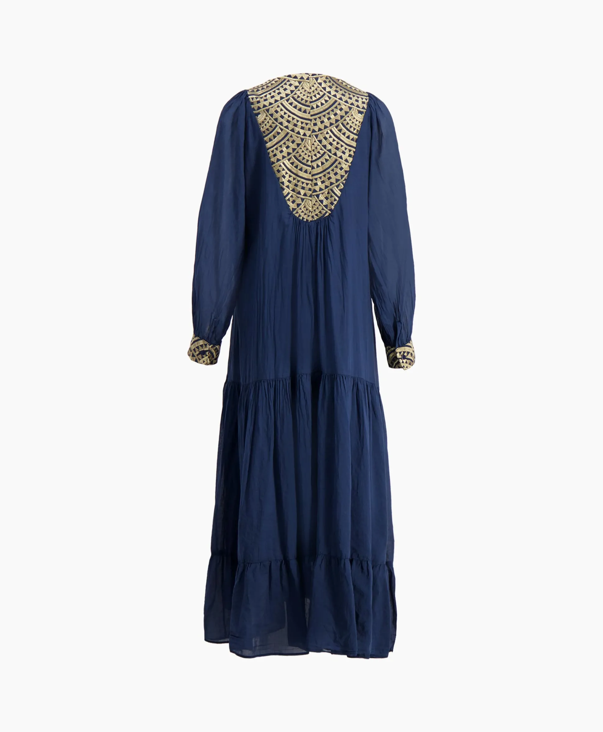 Cheap Maxi Jurk Long New All Over Cotton Donker Blauw Dames Jurken