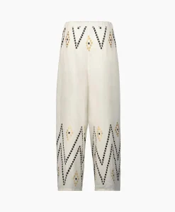 Shop Pantalon Zig Zag Elastic Waist Ivoor / Naturel Dames Broeken
