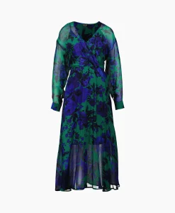 Clearance Maxi Jurk Scollo A V Blauw Dames Jurken
