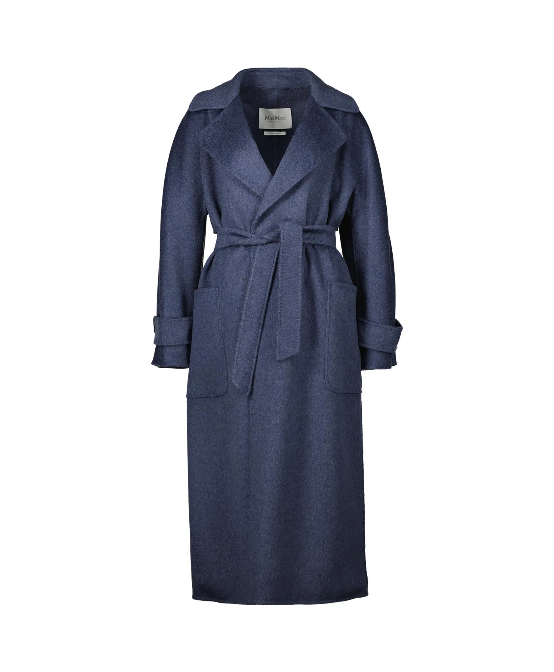 Online Jas Mantel 100shmere Midden Blauw Dames Jassen