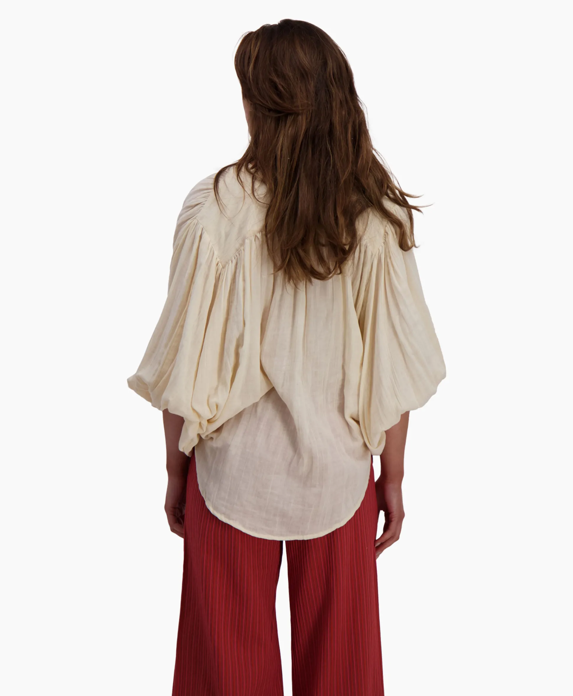Discount Blouse Balloon Resort Beige Dames Blouses