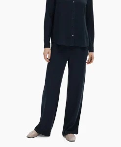 Clearance Broek Viva-Gulia Mw Long Linen Pant No Donker Blauw Dames Broeken