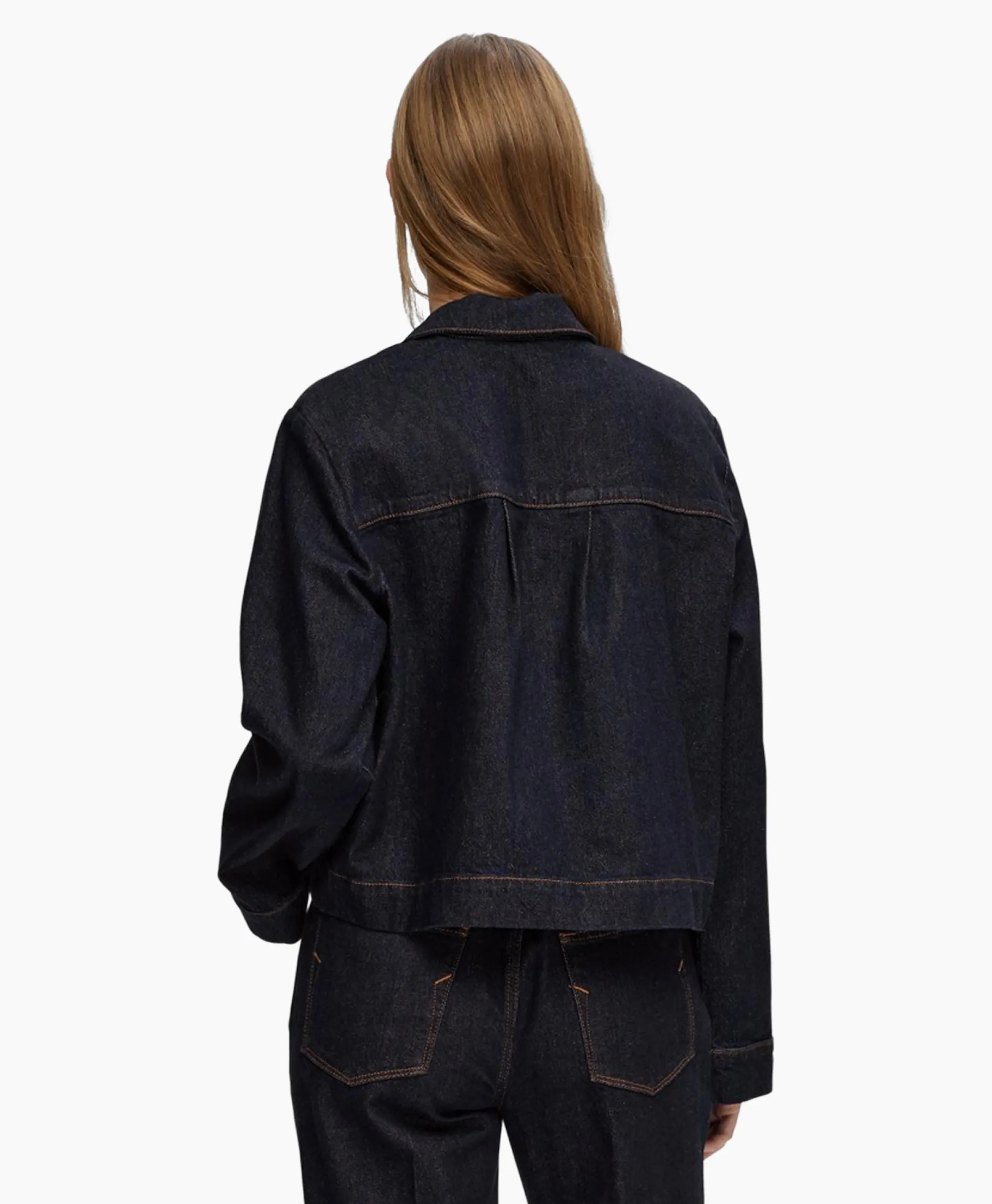 Cheap Jack Lisa Boxy Denim Jacket D2 Donker Blauw Dames Jassen