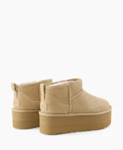 Store Enkellaars W Classic Ultra Mini Platform Beige Dames Laarzen