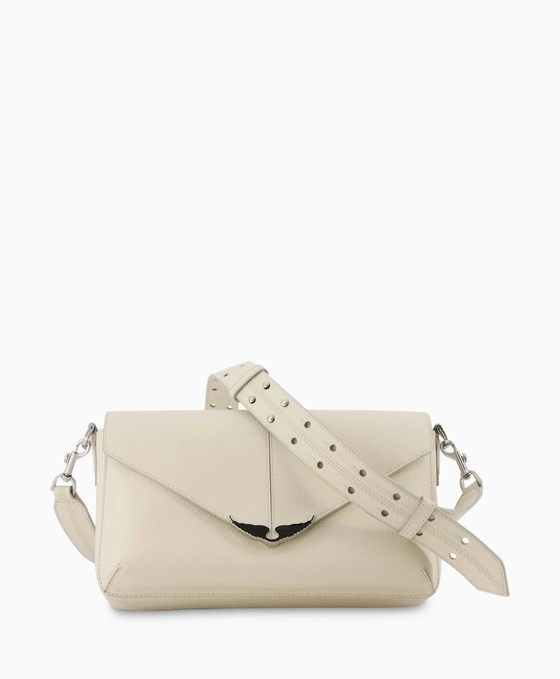 Discount Zadig & Voltaire Crossbody Tas Borderline Daily Grained Leath Ecru Dames Tassen