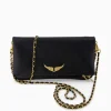 Best Sale Zadig & Voltaire Crossbody Tas Rock Grained Leather Zwart Dames Tassen